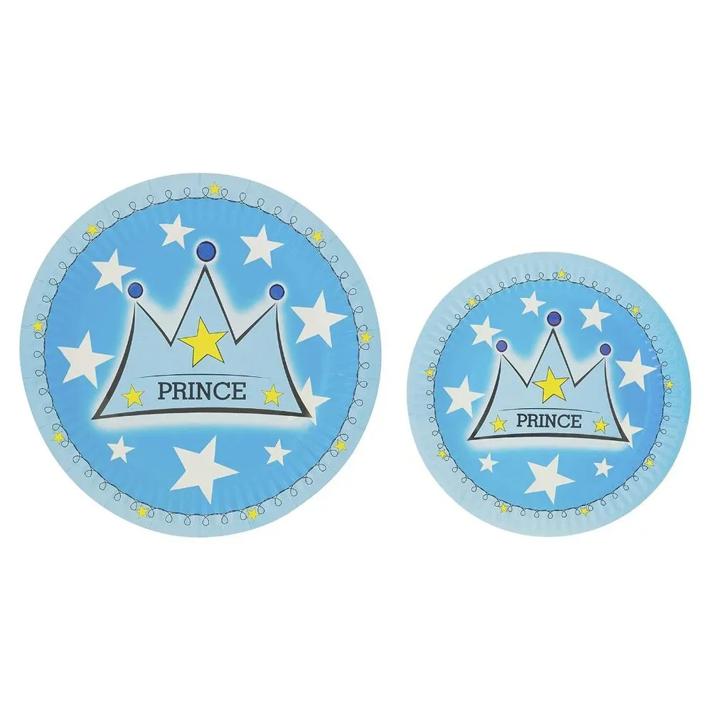 Little Prince Blue Party Pack--Plates, cups, party favors & Bags, cutlery For 10